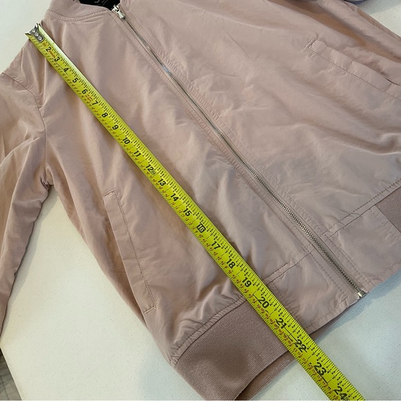 Zara Blush Pink Stretch Bomber Women’s XS Lightweight Pockets - Picture 10 of 10
